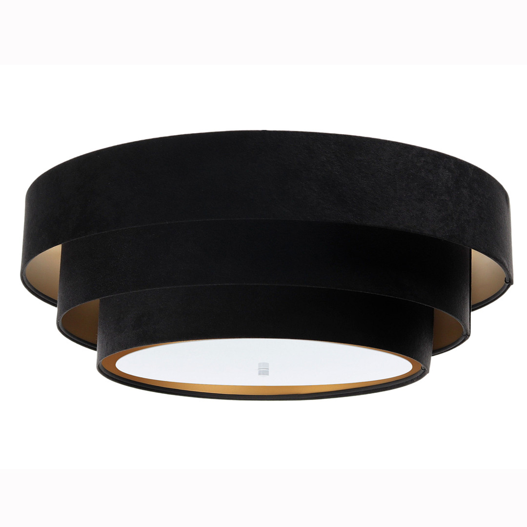 Luminaires salon design TRINITI Noir et or, Ø60cm BPS KONCEPT-Plafonnier-PVC, Tissus