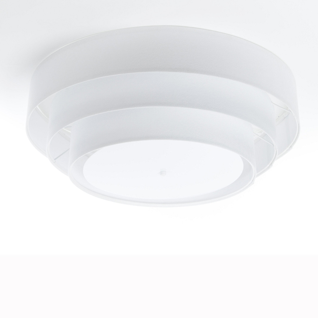 Luminaires salon design TRINITI Blanc, Ø60cm BPS KONCEPT-Plafonnier-PVC, Tissus