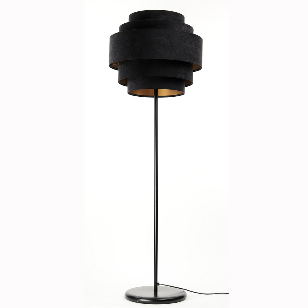 Lampadaires noirs BONTON Noir, H147cm BPS KONCEPT-Lampadaire-Métal, PVC, Textile