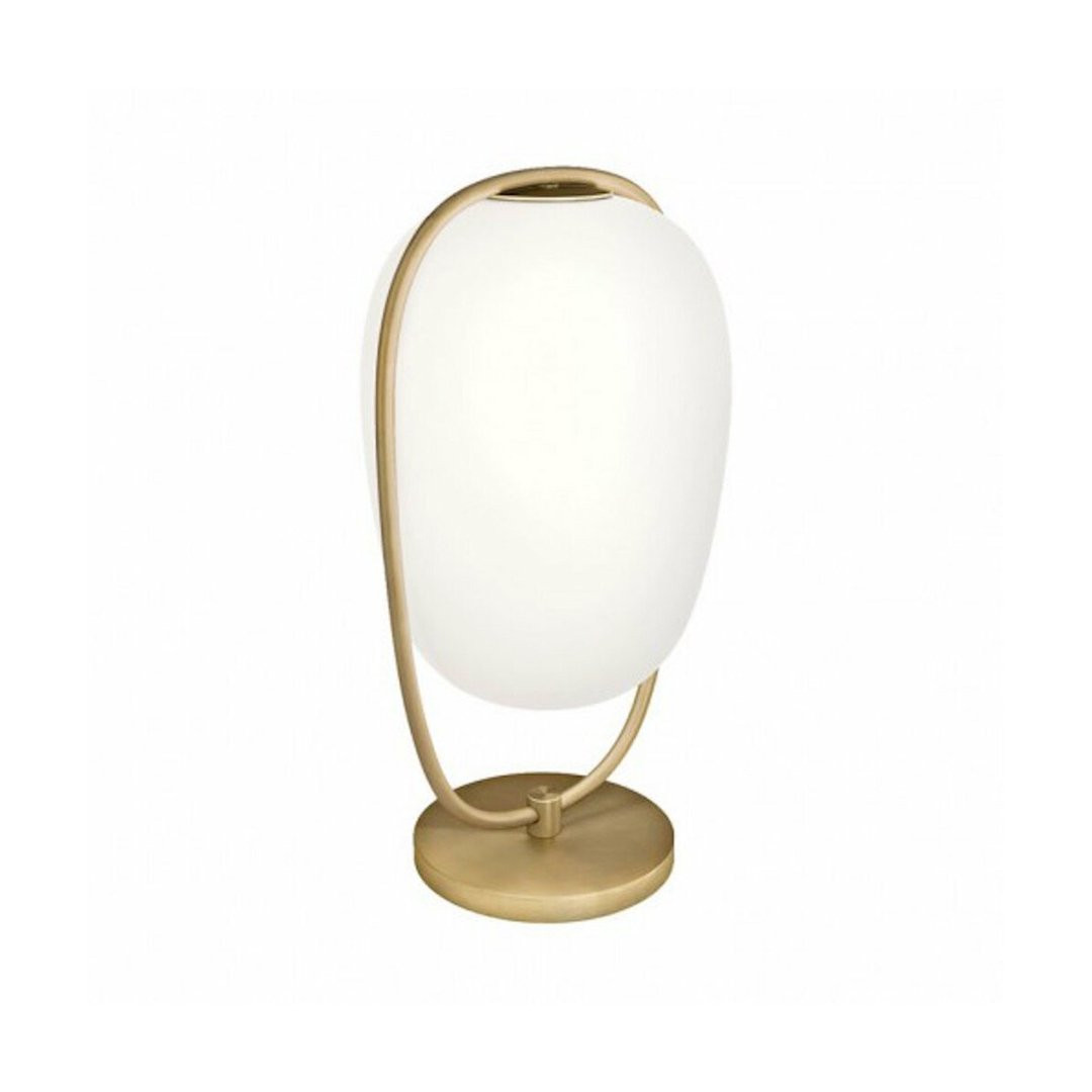 De luxe LANNA , H40cm KUNDALINI-Lampe de table-Métal, Verre Opalin