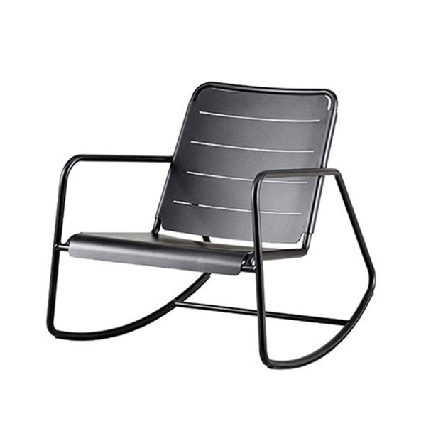 Mobilier Design COPENHAGEN Gris anthracite, H76cm CANE LINE-Rocking chair-Aluminium