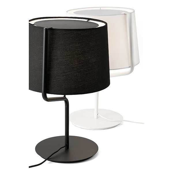 Pour la chambre BERNI, H45cm FARO-Lampe de table-Métal, Textile