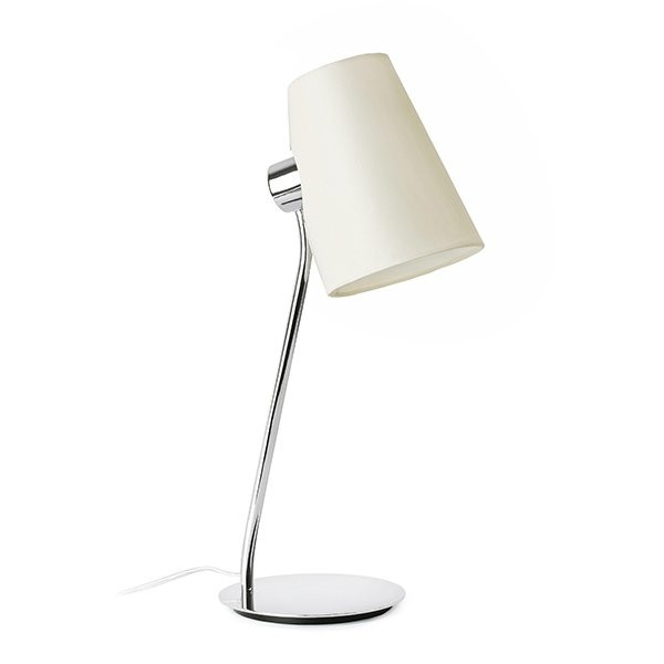 Luminaires chambre design LUPE Chrome, H53cm FARO-Lampe de table-Métal, Textile