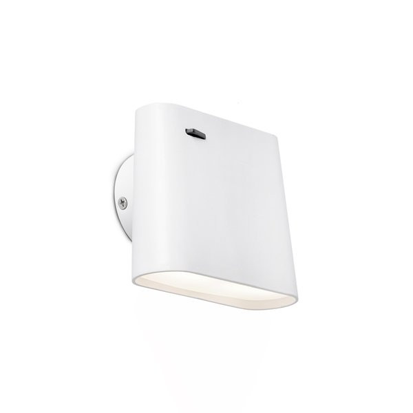 Luminaires chambre design AUREA Blanc, H9,5cm FARO-Applique-Acier, Aluminium, Polycarbonate
