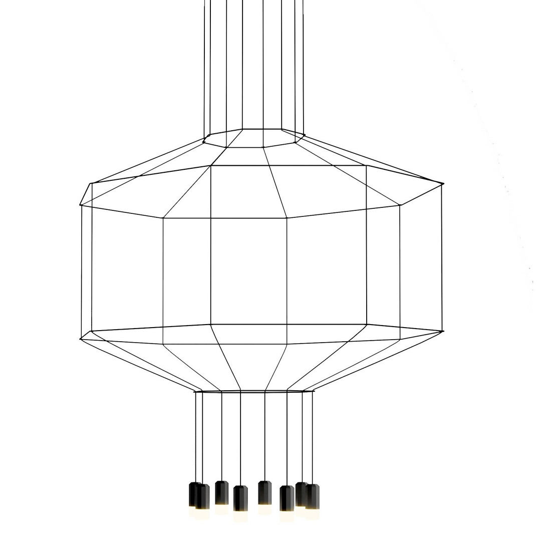 Luminaires entrée WIREFLOW XL, Noir VIBIA-Suspension-Acier, Aluminium