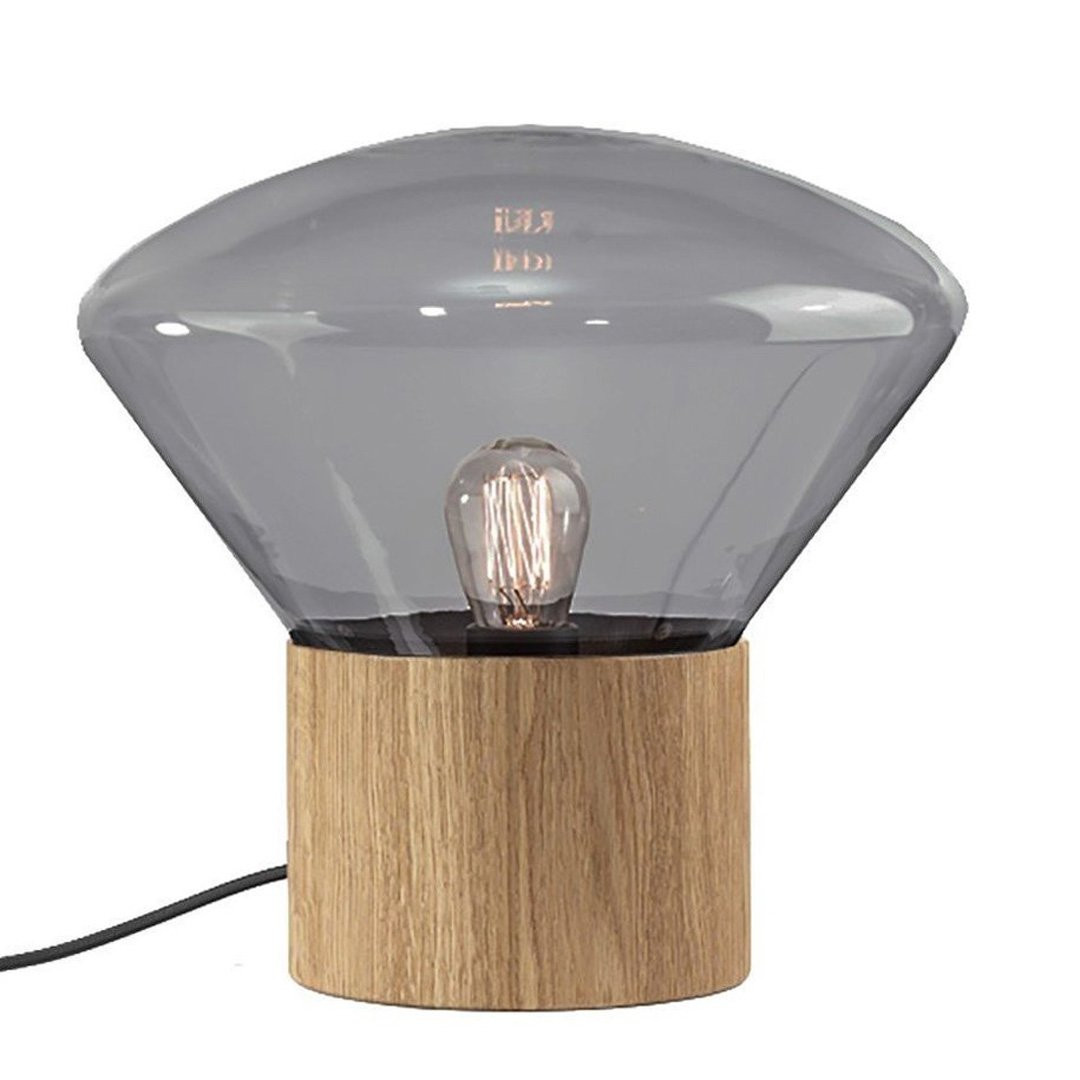 Luminaires chambre design LARGE MUFFINS, H50.6cm BROKIS-Lampe à poser-Bois, Verre soufflé
