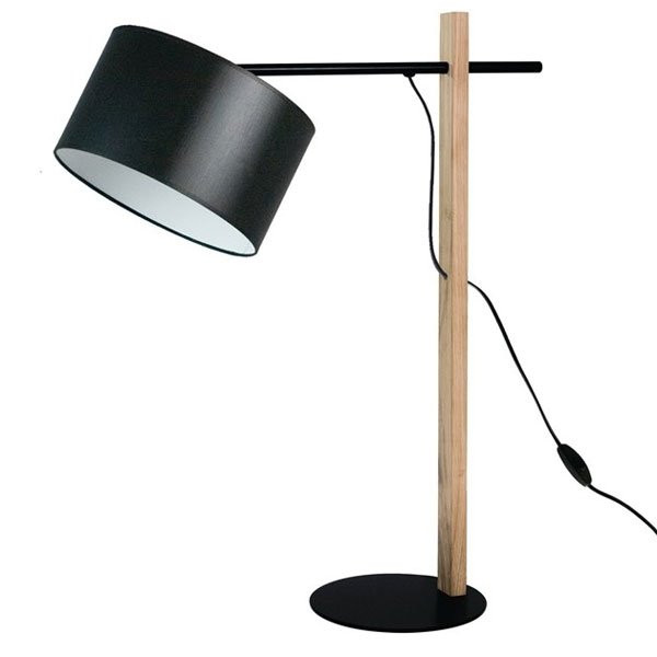 Lampes à poser salon WORD, H66.5cm LUZ EVA-Lampe à poser-Bois, Métal, Tissus