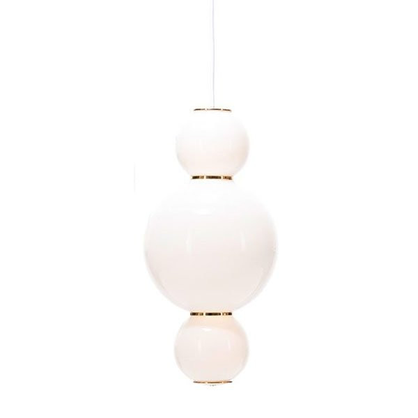 Luminaires chambre design PEARLS A Blanc, H34cm FORMAGENDA-Suspension-Métal, Verre