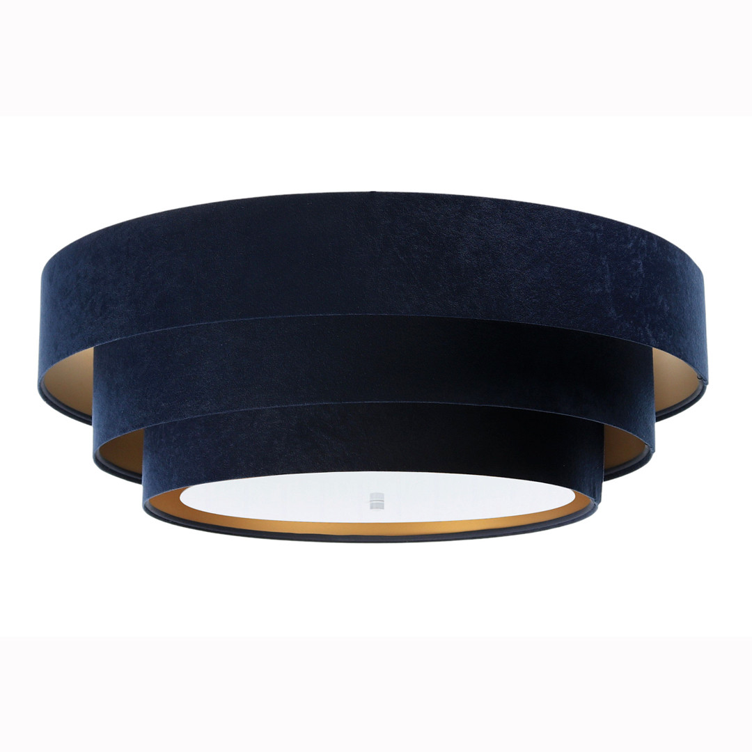 Luminaires salon design TRINITI Bleu et or, Ø60cm BPS KONCEPT-Plafonnier-PVC, Tissus