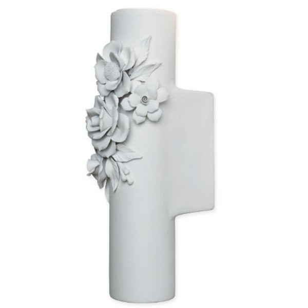 De luxe CAPODIMONTE Blanc, H26cm KARMAN-Applique-Céramique