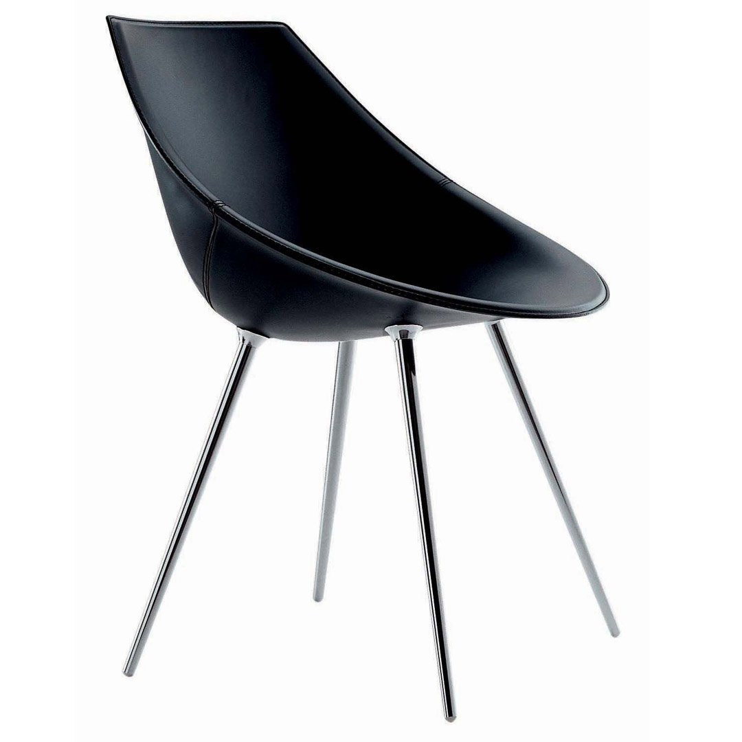 Chaise design & lumineuse LAGO, H80.5cm DRIADE-Chaise-Aluminium, Cuir, Polyuréthane