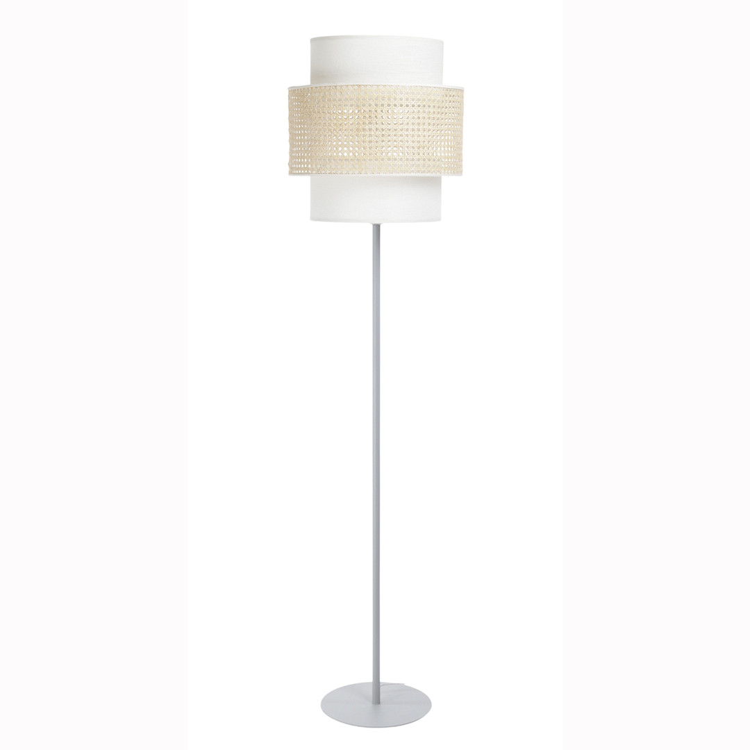 Lampadaires pour chambre DOBLO Blanc, H163cm BPS KONCEPT-Lampadaire-PVC, Rotin