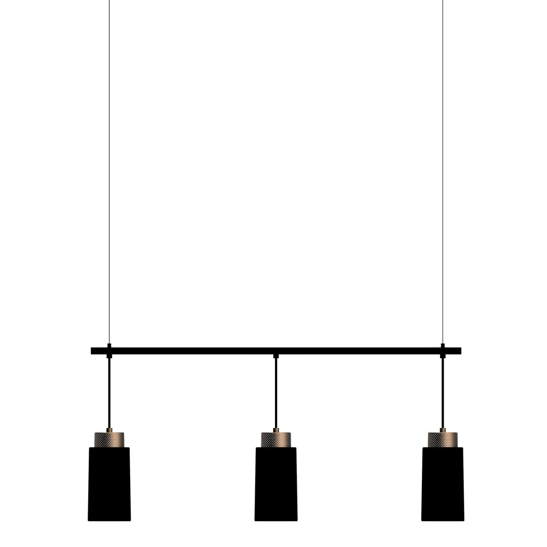 Luminaires salon design EDGE TRIO, L101cm HERSTAL-Suspension-Métal