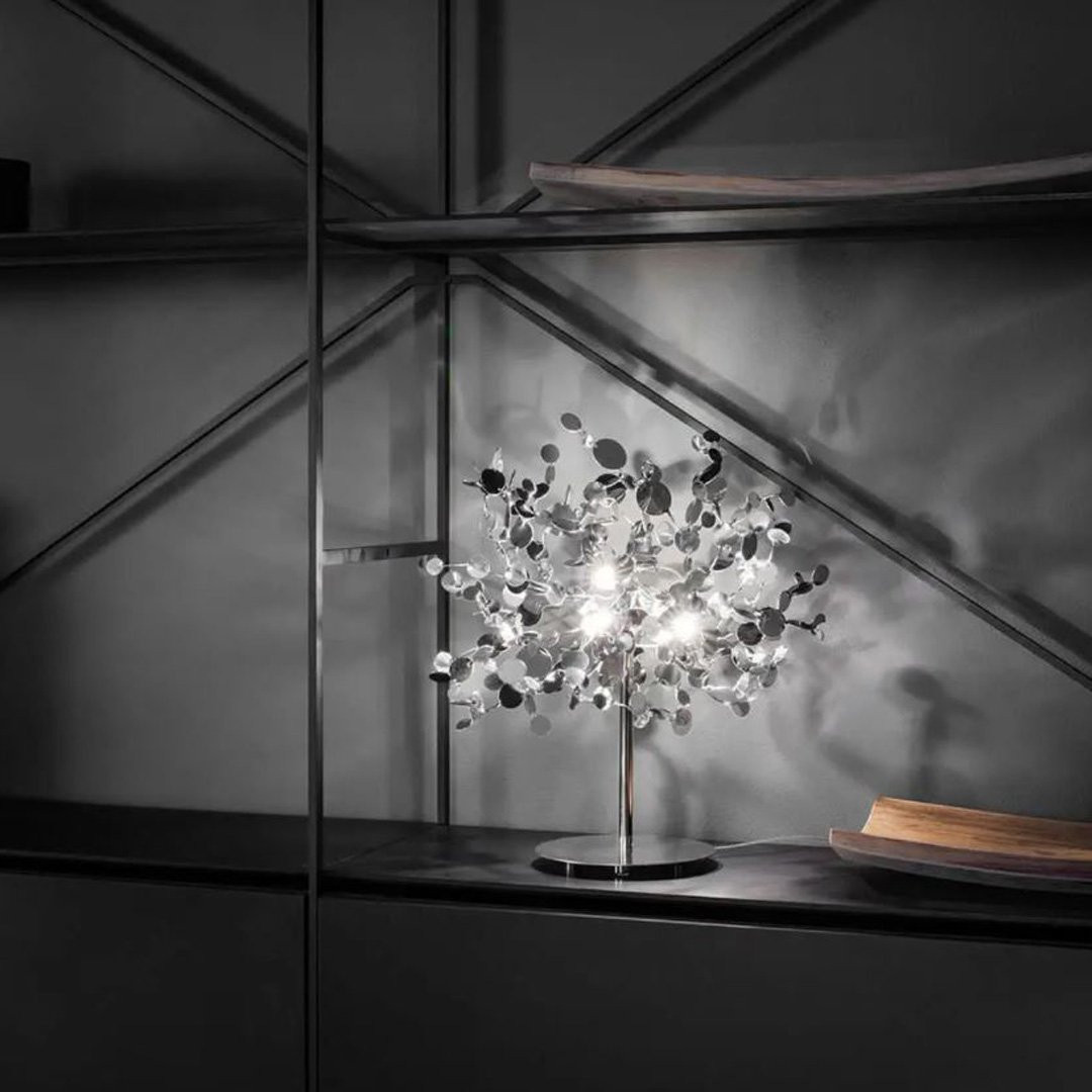 Luminaires chambre design ARGENT, H40cm TERZANI-Lampe à poser-Métal