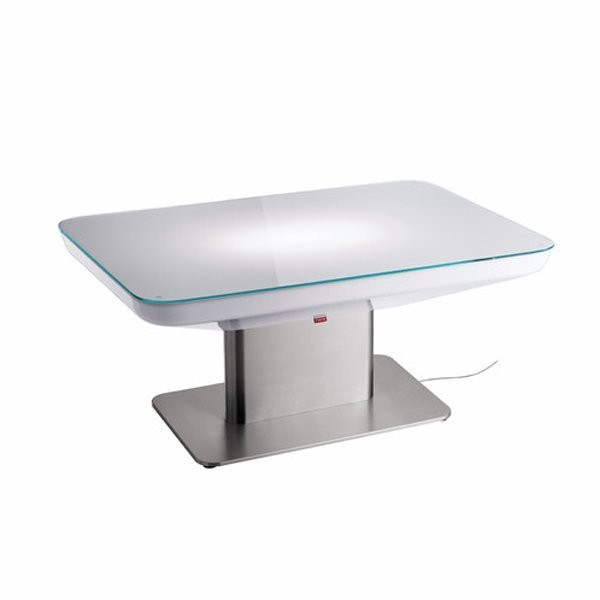Table basse design & lumineuse STUDIO 45, H45cm MOREE-Table basse lumineuse-Aluminium, Verre Securit®