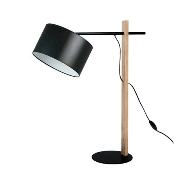 Lampes à poser noires FIRENZE Noir, H66.5cm BROSSIER SADERNE-Lampe de table-Acier, Bois, Tissus