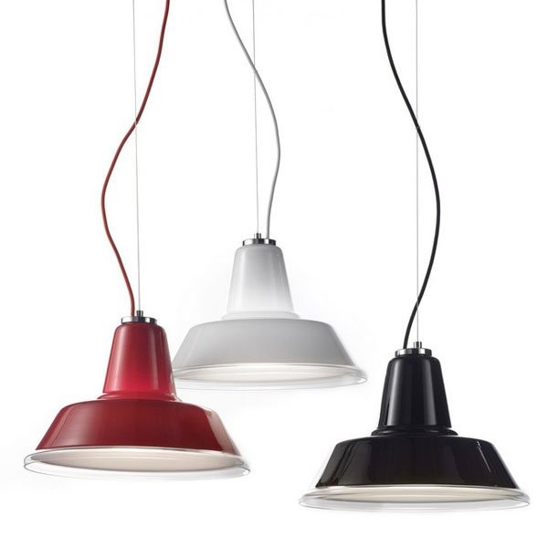 Luminaires salon design LAMPARA, H24cm SELENE-Suspension-Métal Chromé, Verre soufflé