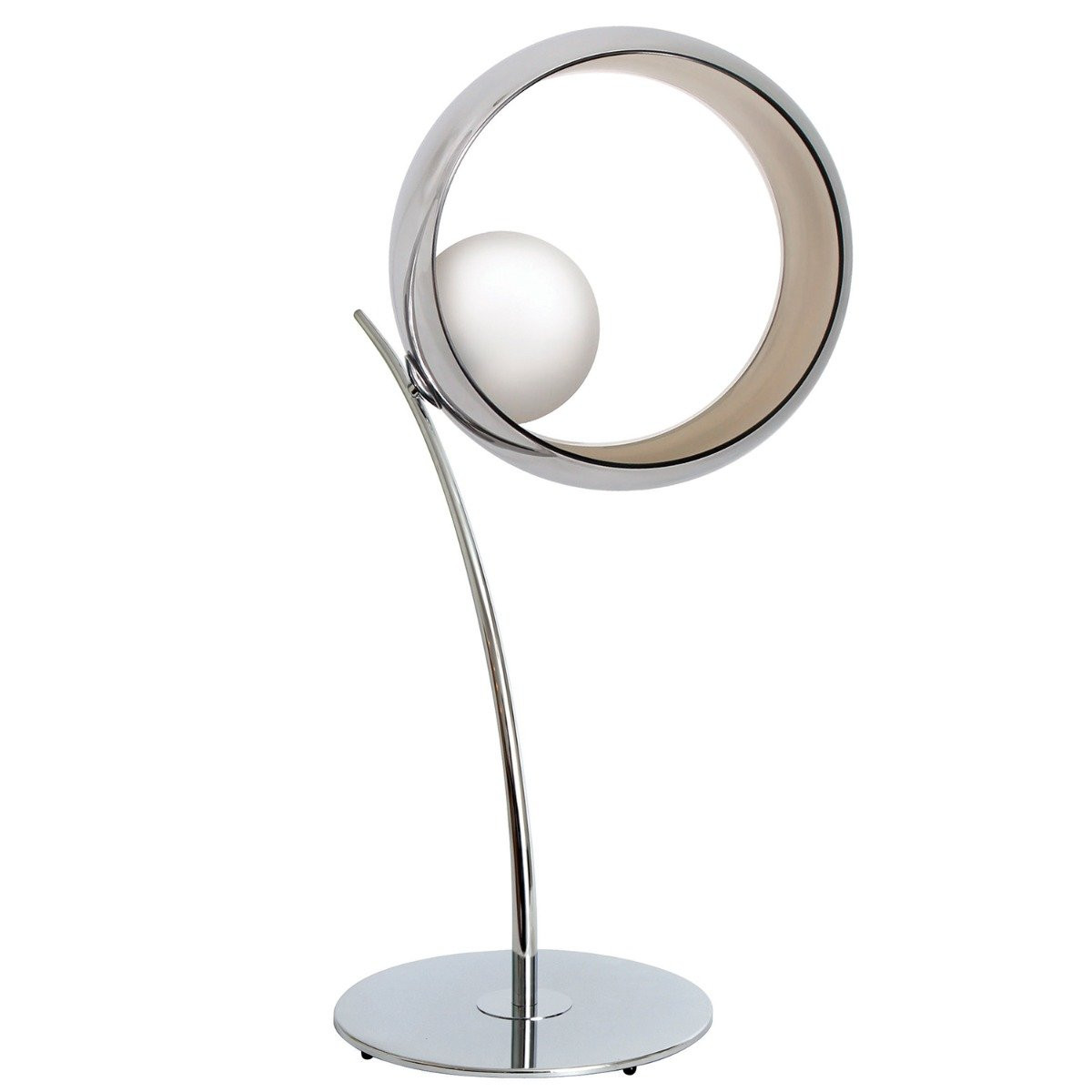 Luminaires chambre design OKIO ARC, H65cm CONCEPT VERRE-Lampe de table-Chrome, Verre
