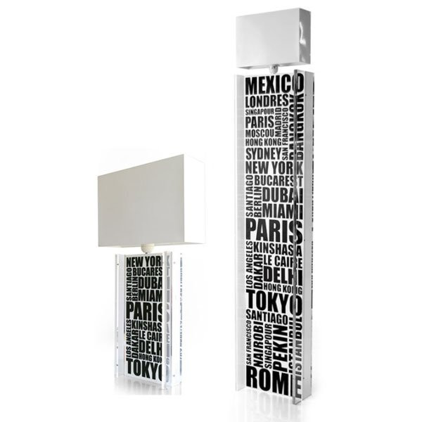 lampadaires pour salon CITY Blanc, H61cm ACRILA-Lampadaire -Plexiglas®