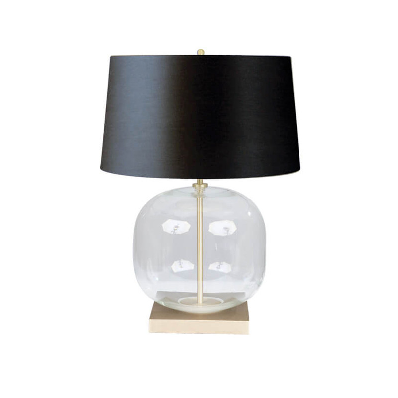 Luminaires chambre design LOUBNA Noir, H51cm BROSSIER SADERNE-Lampe de table-Chrome, Laiton, Tissus, Verre