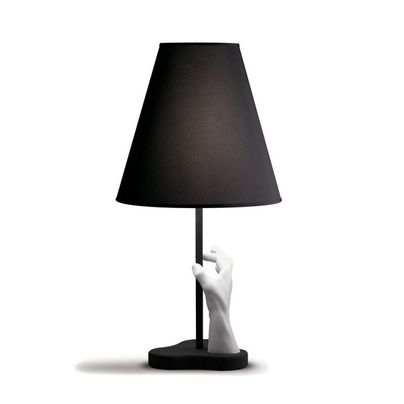 Luminaires chambre design MANO Noir, H70cm FONTANA ARTE-Lampe de table-Résine, Tissus