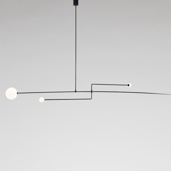Luminaires chambre design MOBILE CHANDELIER 3 Noir, H15cm ANASTASSIADES-Suspension-Laiton, Verre soufflé