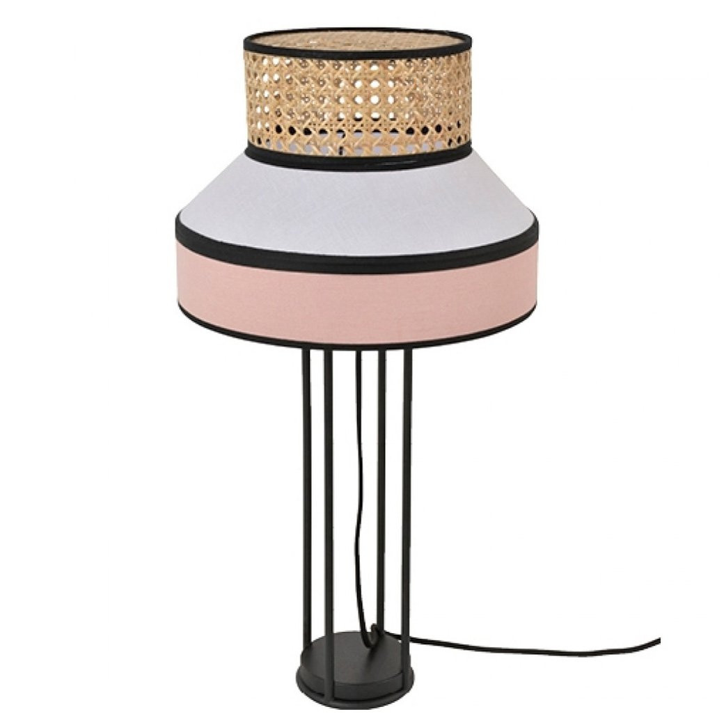 Style industriel & vintage SINGAPOUR, H59cm MARKET SET-Lampe de table-Lin, Métal