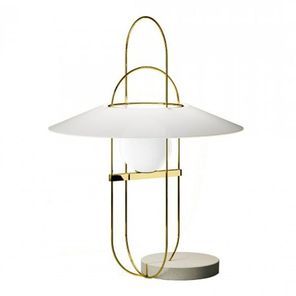 Luminaires chambre design SETAREH, H60.4cm FONTANA ARTE-Lampe de table-Métal, Verre