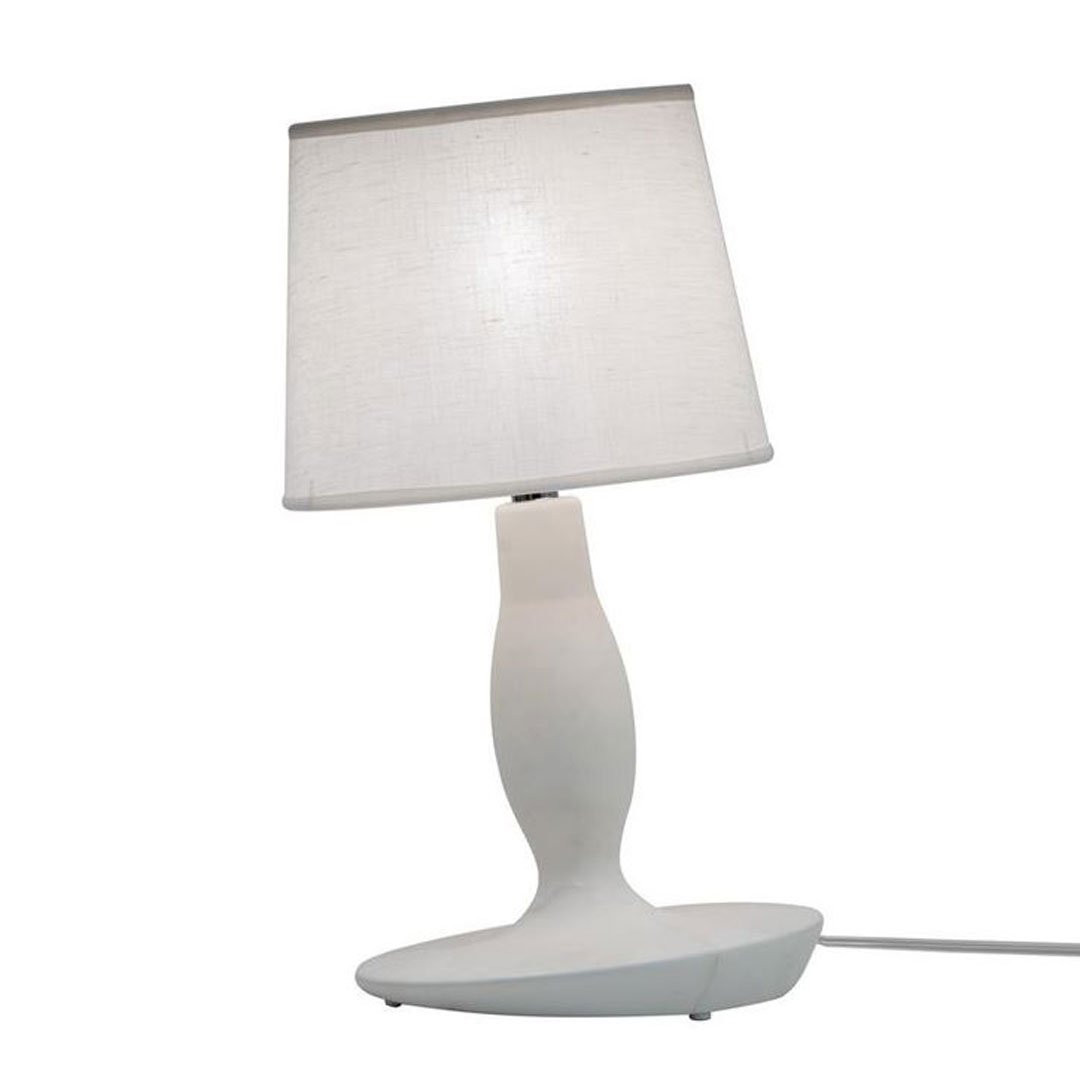Lampes table design NORMA Blanc, H40cm KARMAN-Lampe à poser-Céramique, Lin