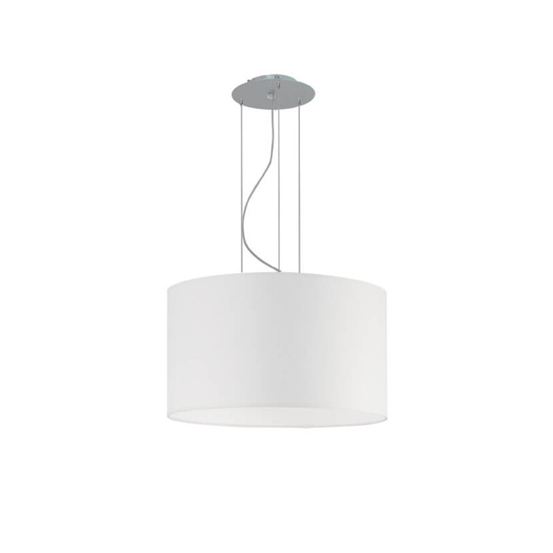 Luminaires salon design PASEO Blanc BROSSIER SADERNE-Suspension-Métal Chromé, Tissus
