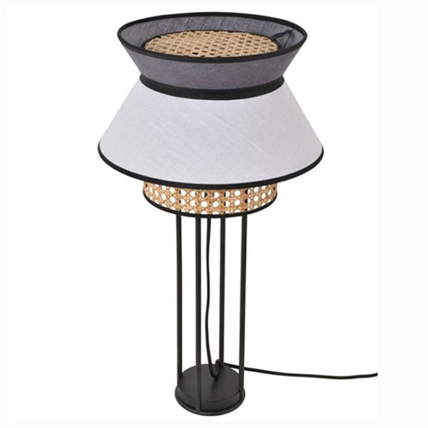Style industriel & vintage SINGAPOUR, H56cm MARKET SET-Lampe de table-Lin, Métal