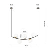 Luminaires salon design RITZ 5 OPAL, L80cm EMIBIG